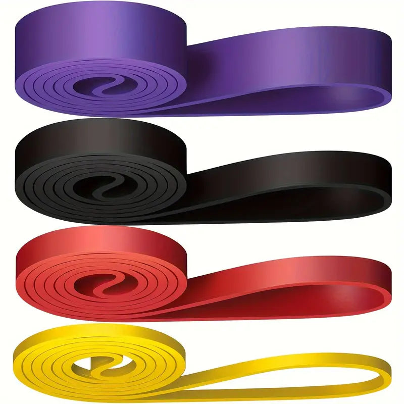 4-Piece Resistance Band Set with Stackable Tension - Medium Resistance, TPE Material