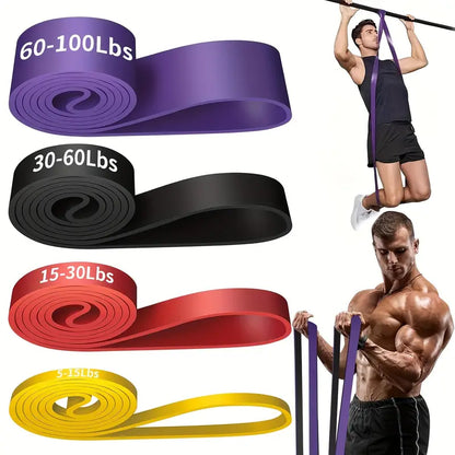 4-Piece Resistance Band Set with Stackable Tension - Medium Resistance, TPE Material